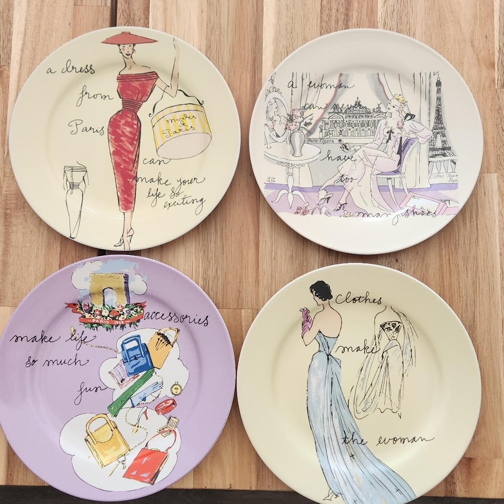 Set Of Four Plates by Rosanna "I enjoy being a girl"